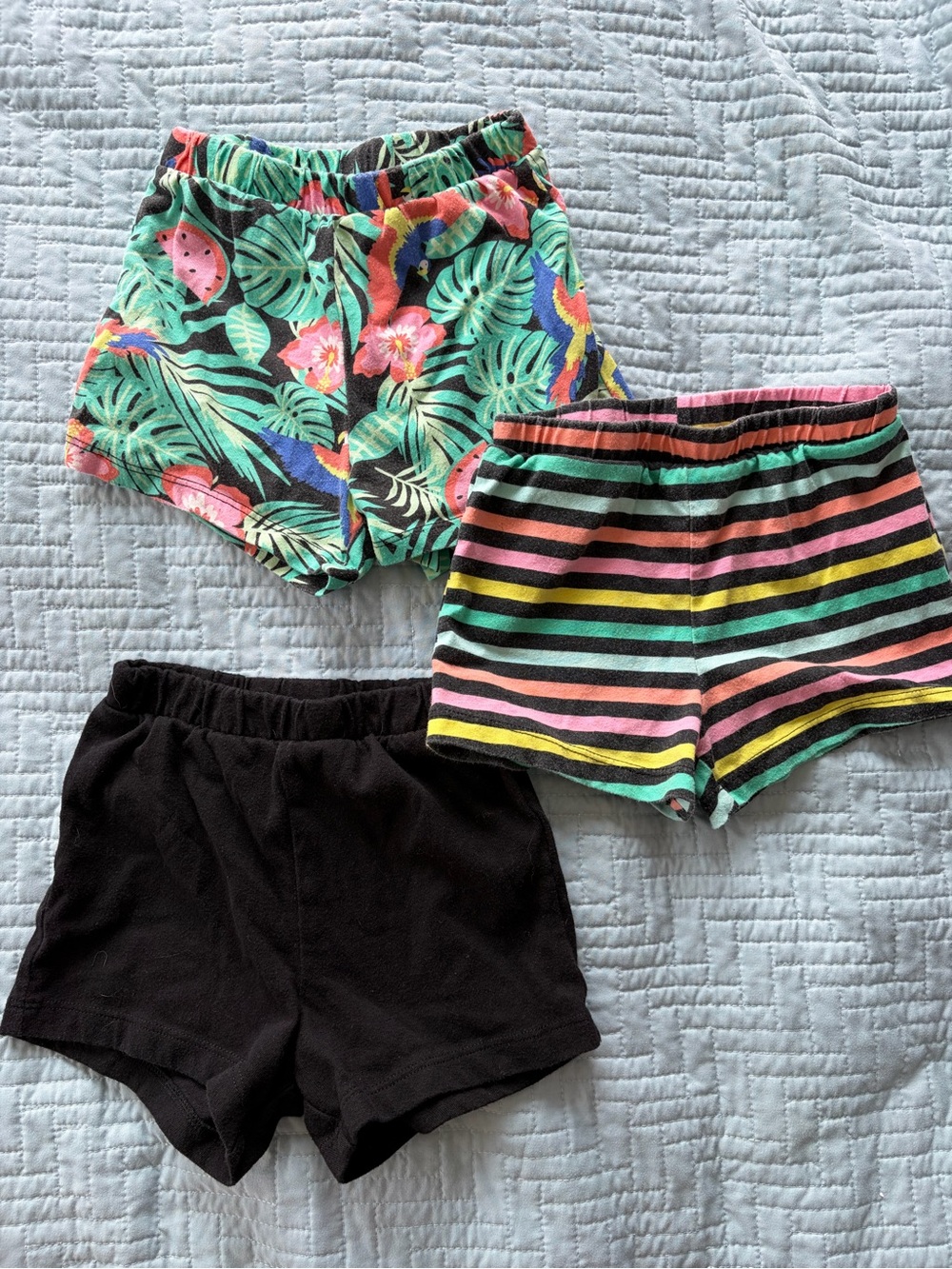 The Children’s Place 3T Girls' Multi-Color & Black Cotton Shorts - Pack of 3